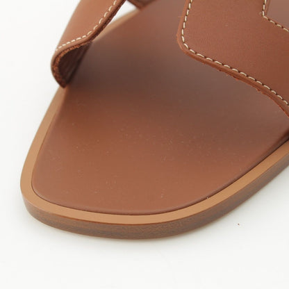 Hermes Oran Leather Sandals Gold — view 8
