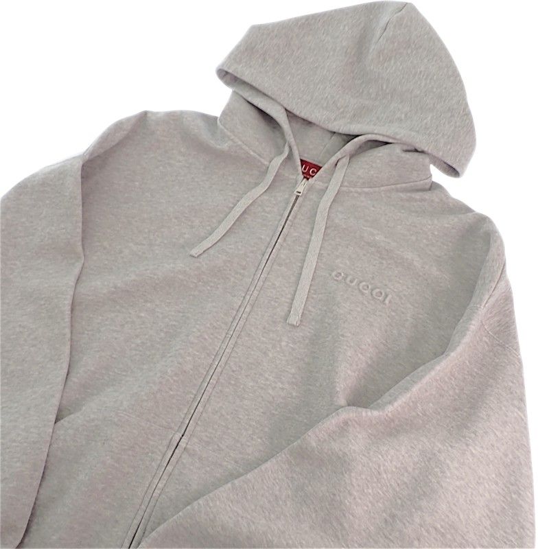 Gucci Cotton Jersey Hooded Sweatshirt Hoodie Gray — view 5