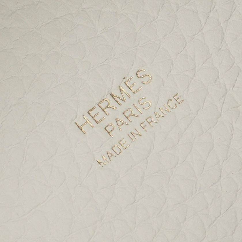 Hermes Picotin Lock PM 18 Tote Taurillon Clemence Gray Pale White Gold — view 7