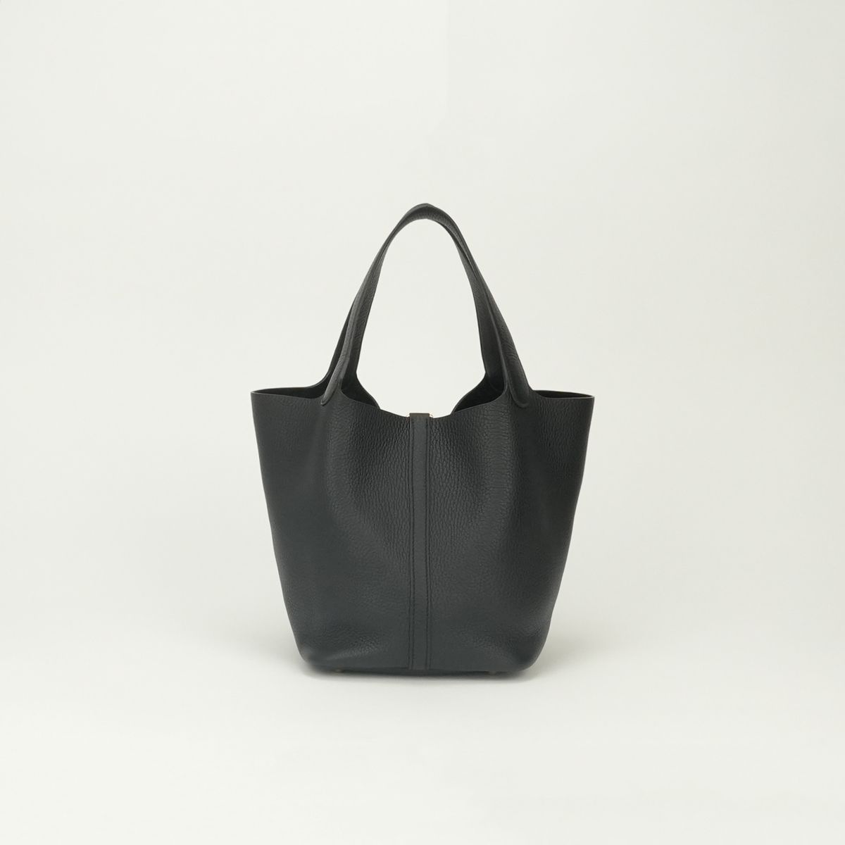 Hermes Picotin Lock MM Tote Taurillon Clemence Noir Black Gold — view 3
