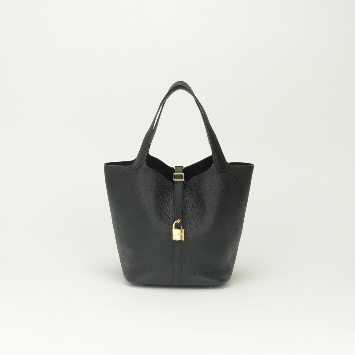 Hermes Picotin Lock MM Tote Taurillon Clemence Noir Black Gold