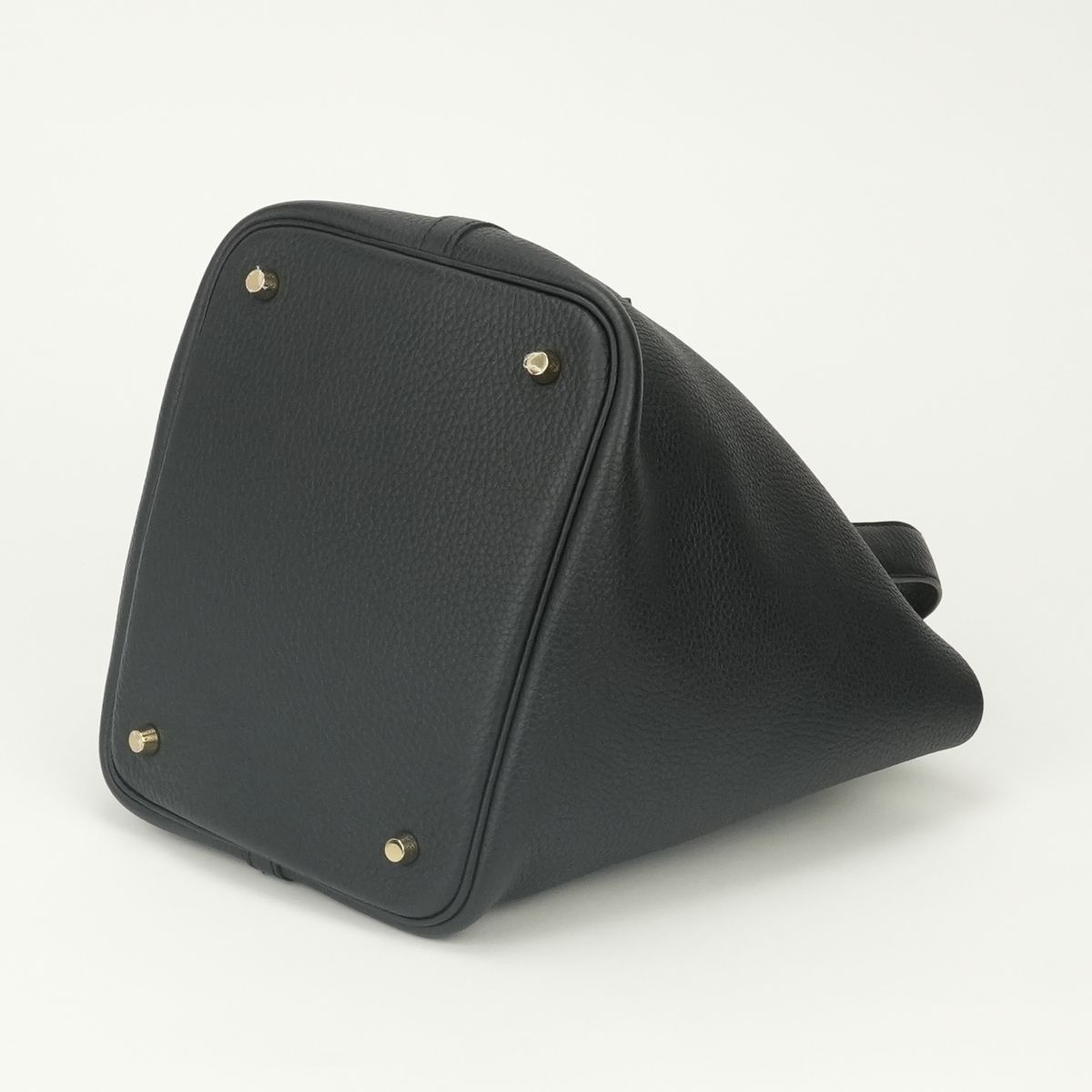 Hermes Picotin Lock MM Tote Taurillon Clemence Noir Black Gold — view 5
