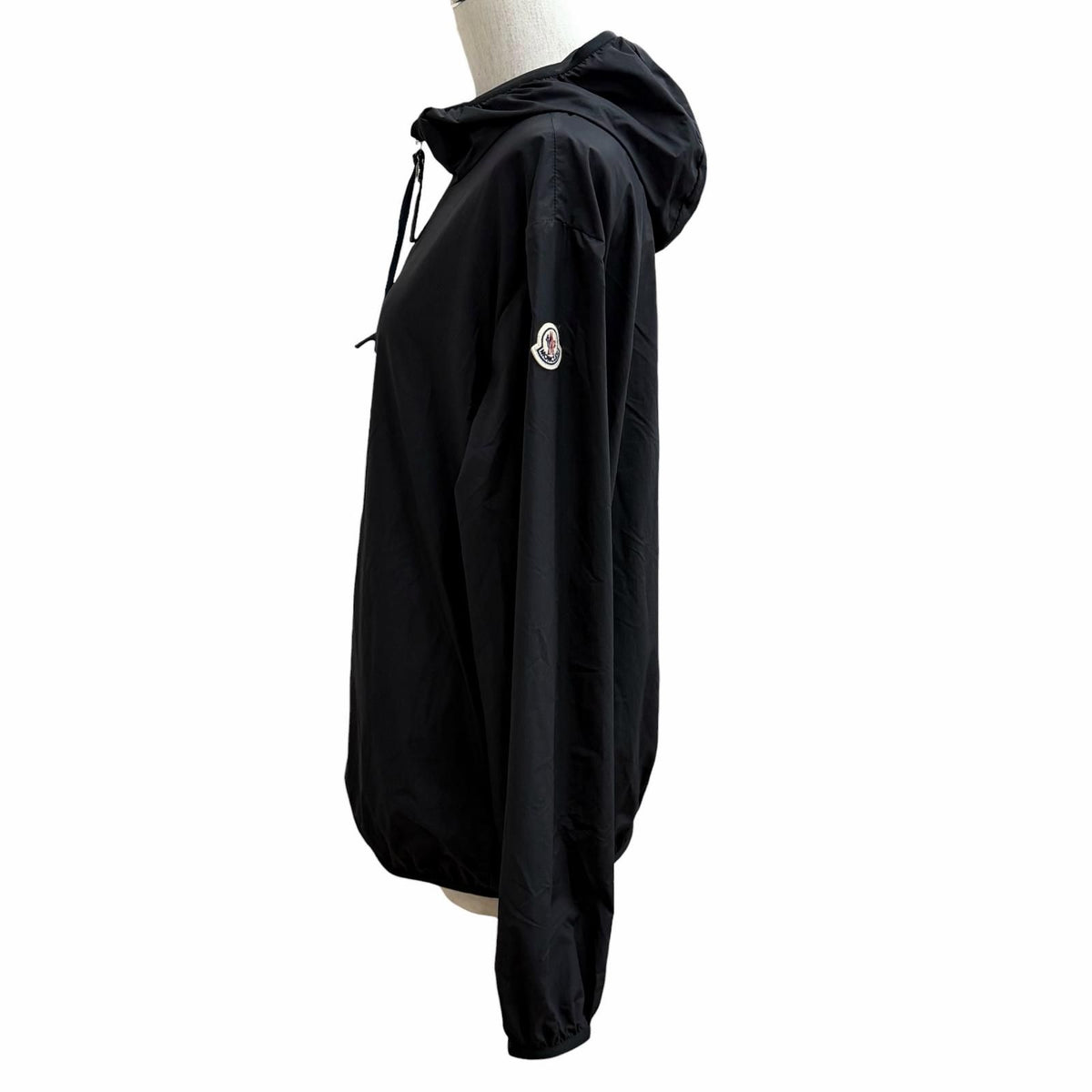 Moncler Fegeo Logo Patch Hooded Zip UP Windbreaker Nylon Jacket Black — view 3