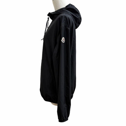 Moncler Fegeo Logo Patch Hooded Zip UP Windbreaker Nylon Jacket Black — view 3