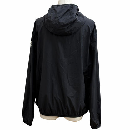 Moncler Fegeo Logo Patch Hooded Zip UP Windbreaker Nylon Jacket Black — view 4