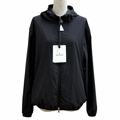 Moncler Fegeo Logo Patch Hooded Zip UP Windbreaker Nylon Jacket Black