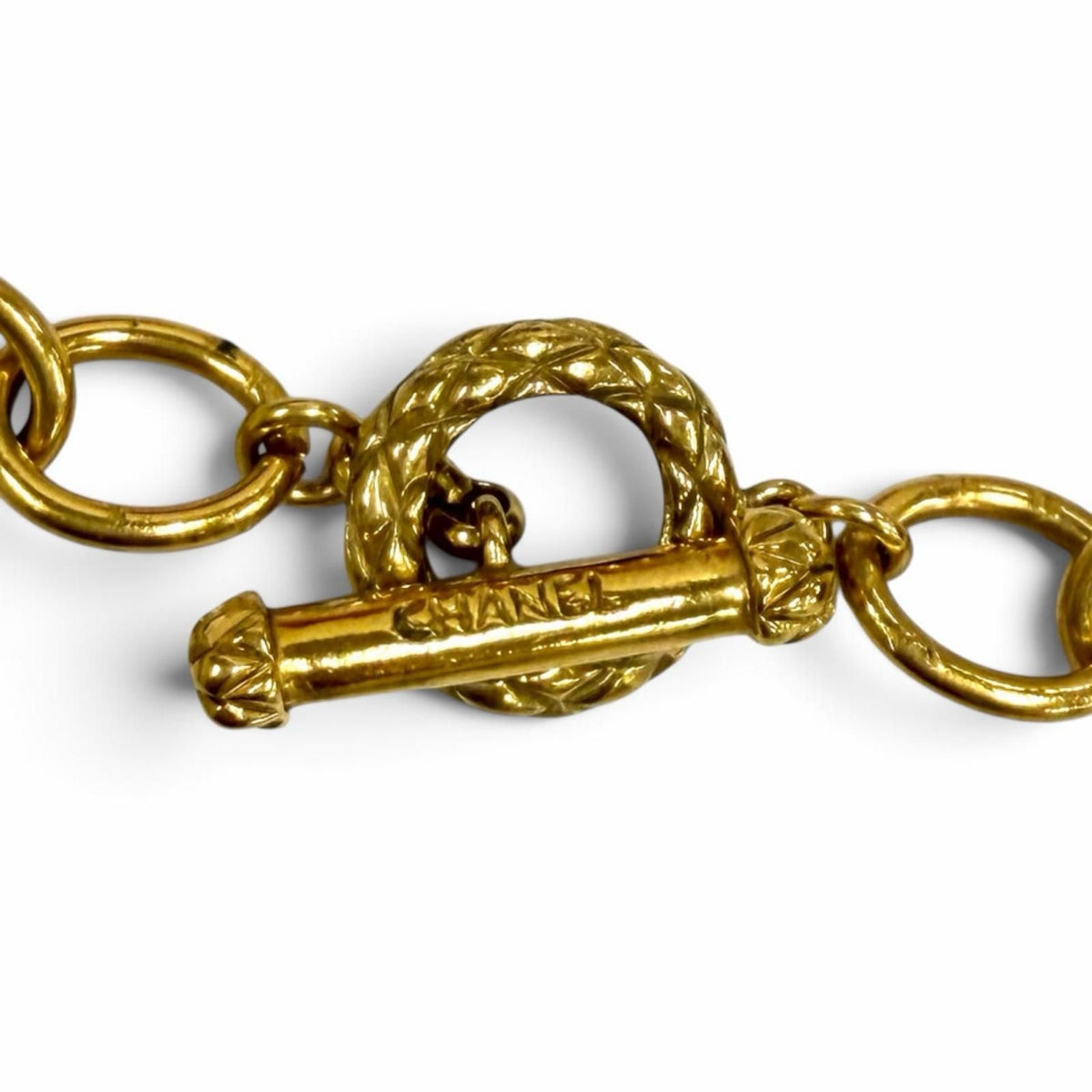 Chanel 95P Vintage CC Logo Chain Pendant Gold Necklace — view 6