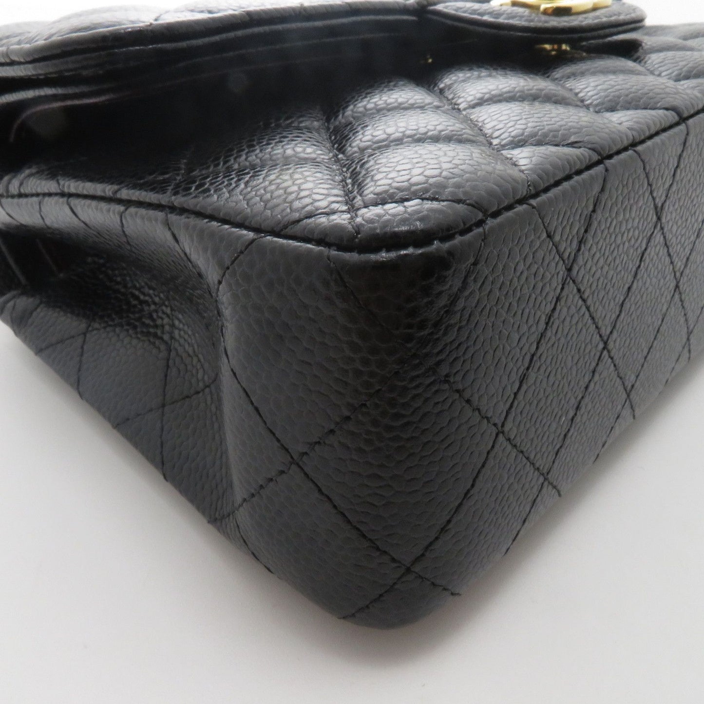 Chanel Quilted Chain Shoulder 23 Black Caviar Bag — view 7