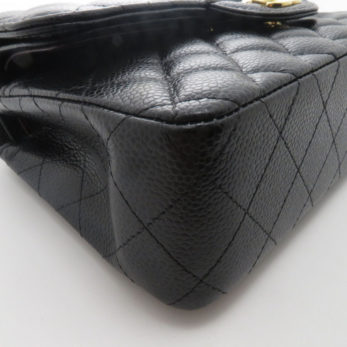 Chanel Quilted Chain Shoulder 23 Black Caviar Bag — view 7