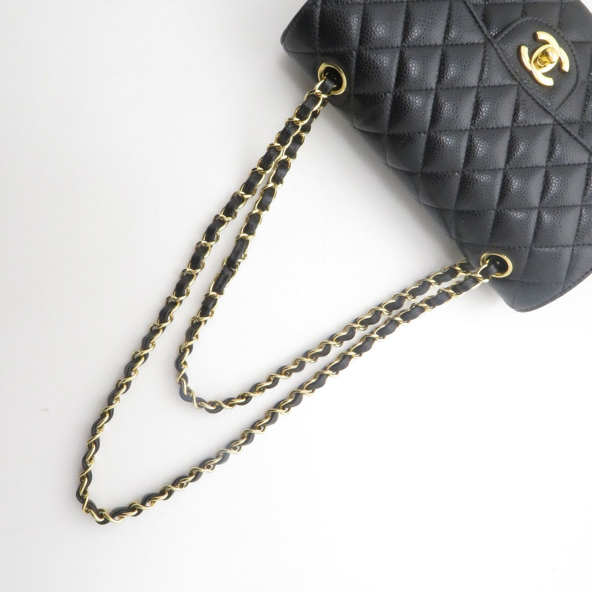 Chanel Quilted Chain Shoulder 23 Black Caviar Bag — view 4