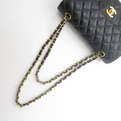 Chanel Quilted Chain Shoulder 23 Black Caviar Bag — view 4