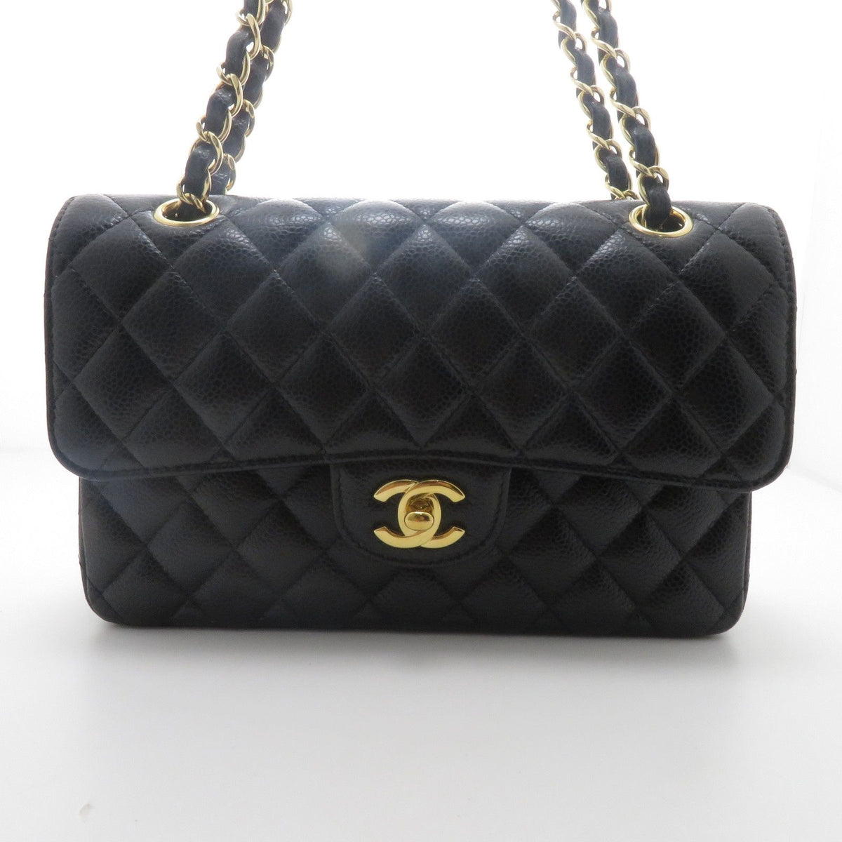 Chanel Quilted Chain Shoulder 23 Black Caviar Bag
