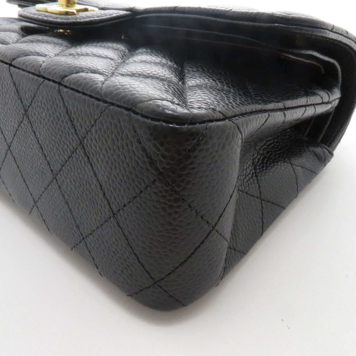 Chanel Quilted Chain Shoulder 23 Black Caviar Bag — view 6