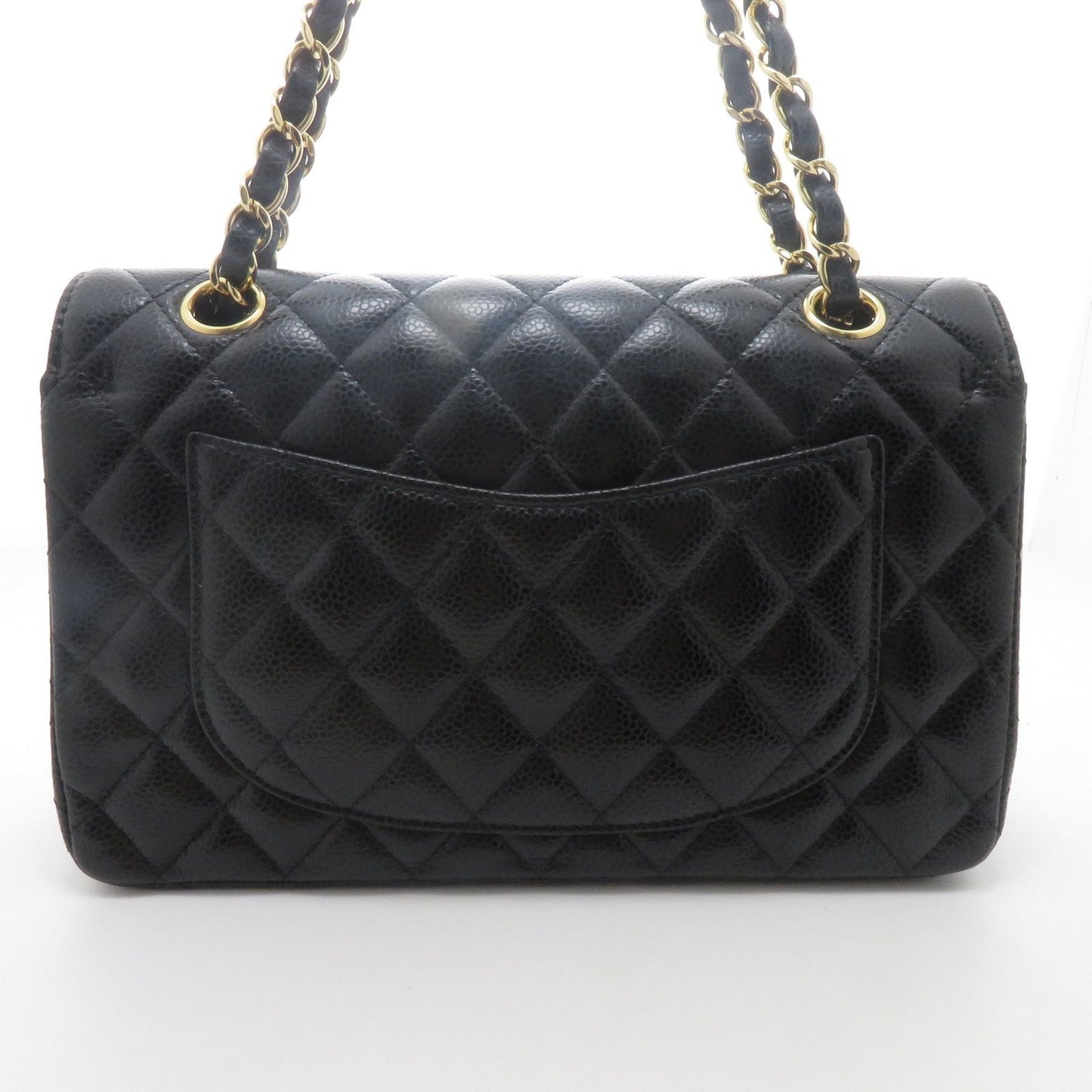Chanel Quilted Chain Shoulder 23 Black Caviar Bag — view 3