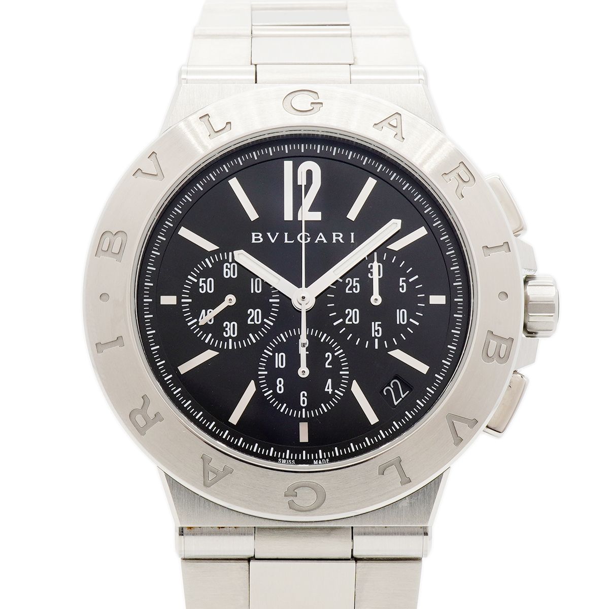 Bvlgari Diagono Velocissimo Chronograph Black Dial Watch