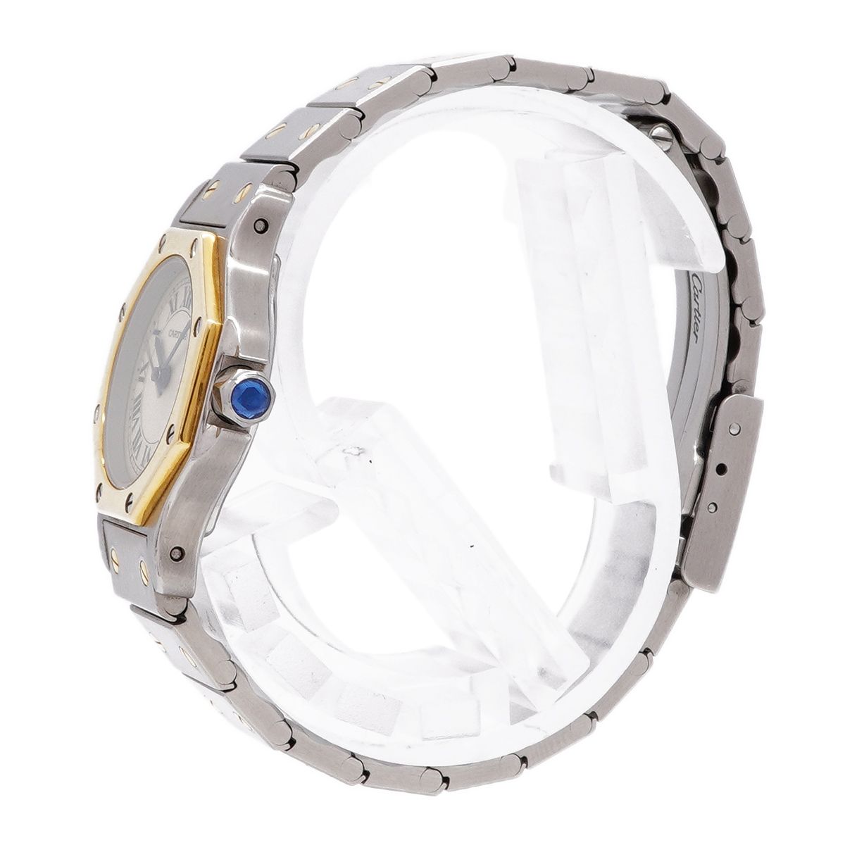 Cartier Santos Octagon SM Beige Dial Watch — view 2