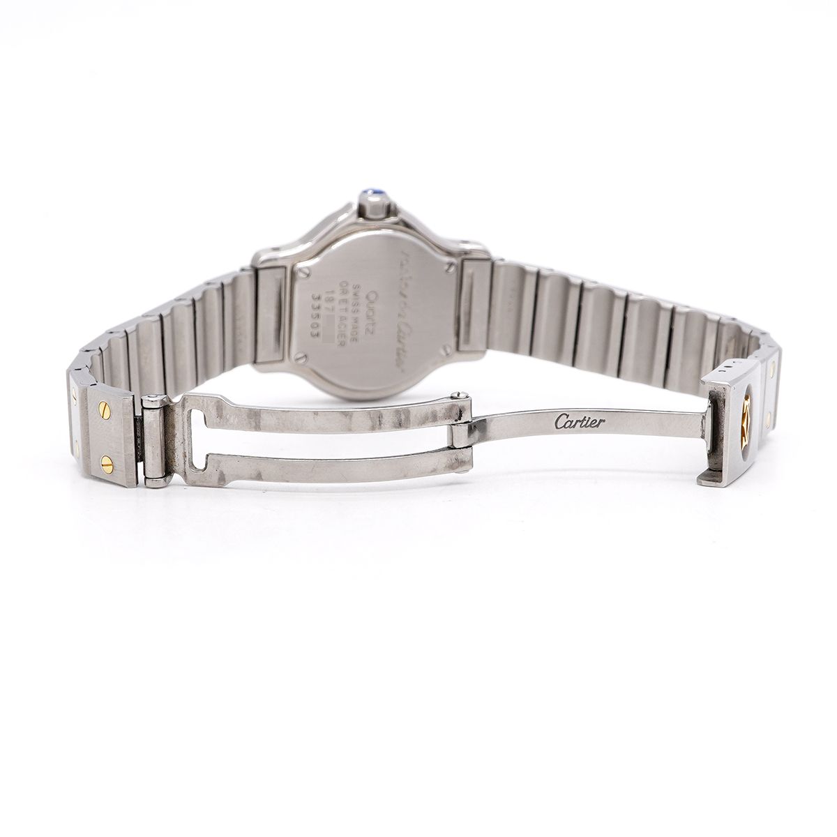 Cartier Santos Octagon SM Beige Dial Watch — view 4