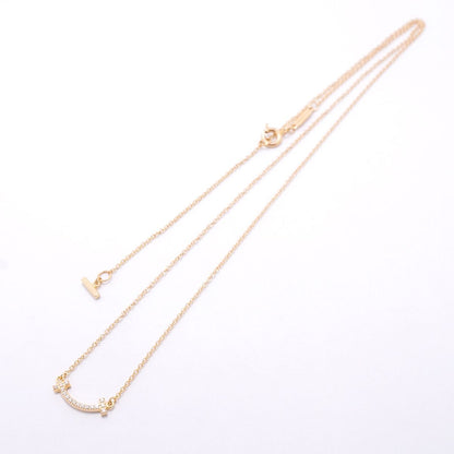Tiffany & Co Necklace T Smile Mini 18k Pink Gold Diamond — view 3