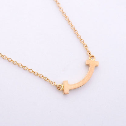 Tiffany & Co Necklace T Smile Mini 18k Pink Gold Diamond — view 2