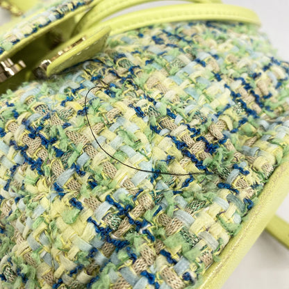 Chanel Backpack Tweed Green Champagne Gold — view 8