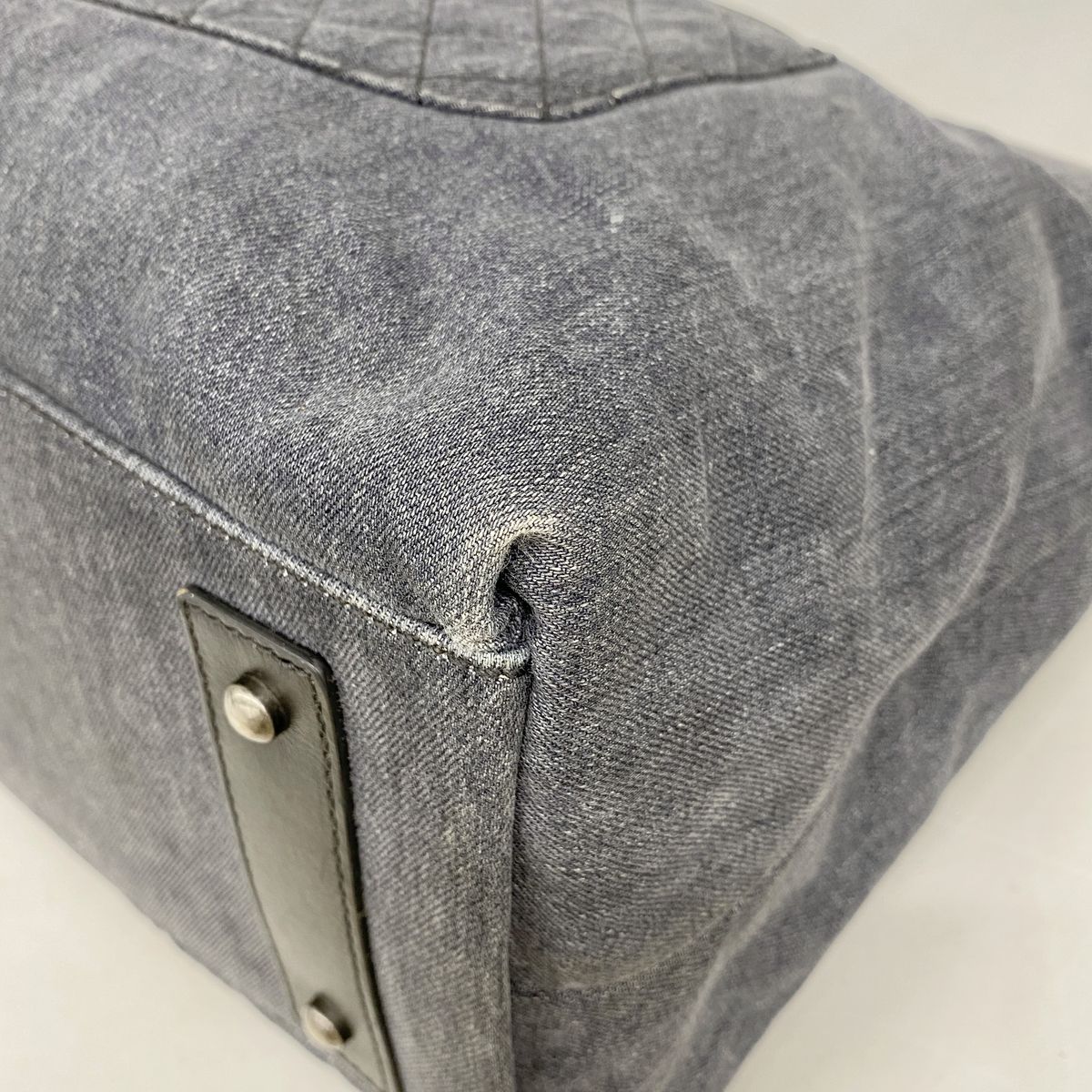 Chanel Handbag Denim Gray Silver 2-Way Bag — view 6