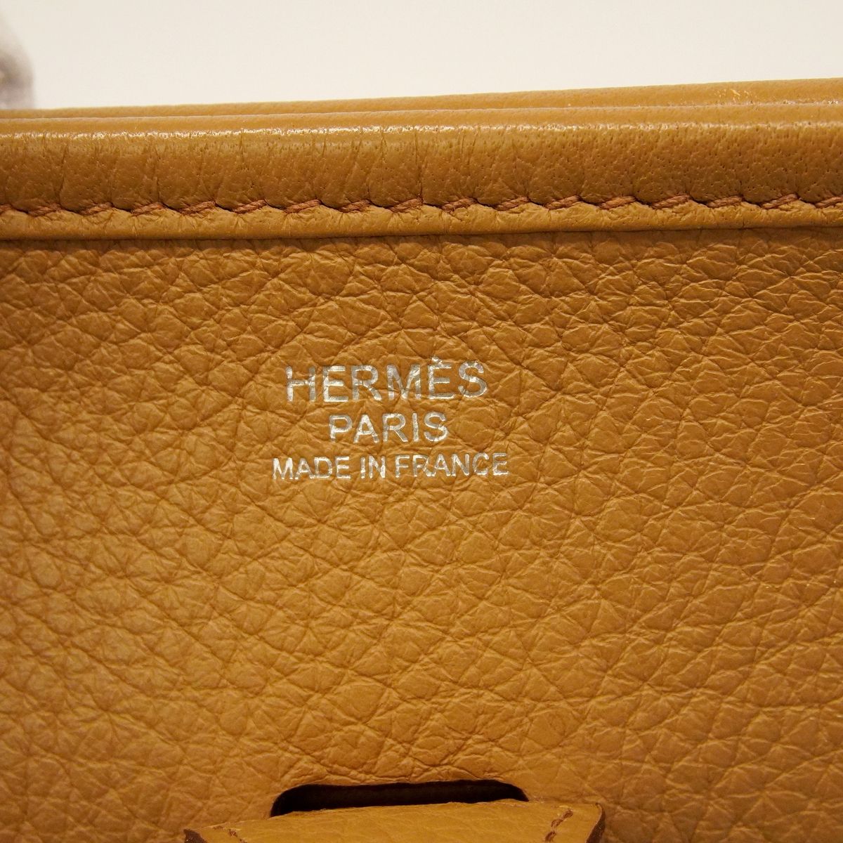 Hermes Shoulder Bag Evelyne Taurillon Clemence Tabac Camel Silver — view 5