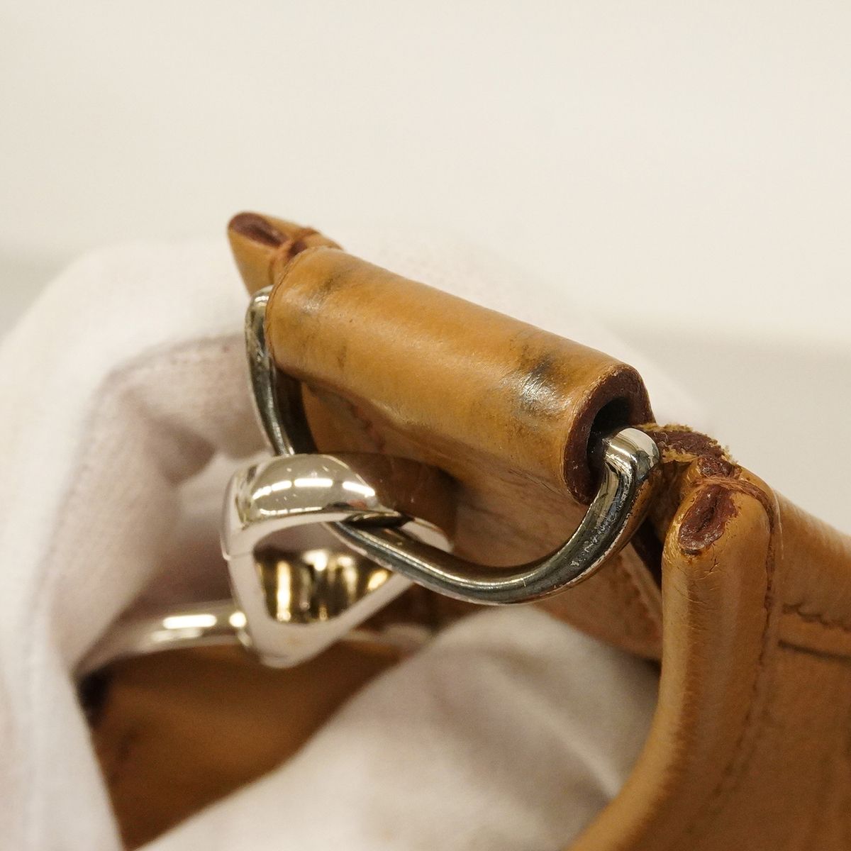 Hermes Shoulder Bag Evelyne Taurillon Clemence Tabac Camel Silver — view 7