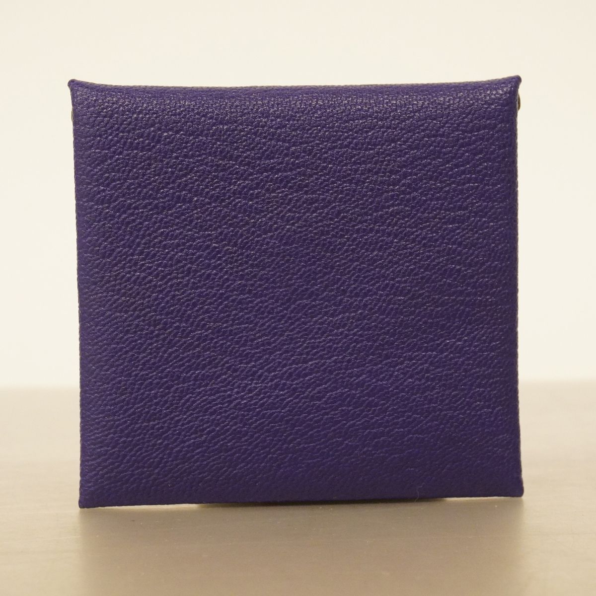 Hermes Coin Purse Bastia Chevre Mysore Purple Silver — view 7