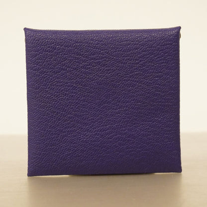 Hermes Coin Purse Bastia Chevre Mysore Purple Silver — view 7