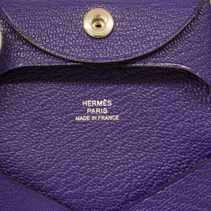 Hermes Coin Purse Bastia Chevre Mysore Purple Silver — view 5