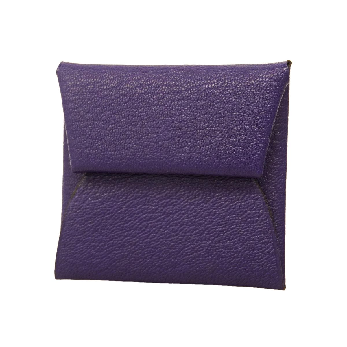 Hermes Coin Purse Bastia Chevre Mysore Purple Silver