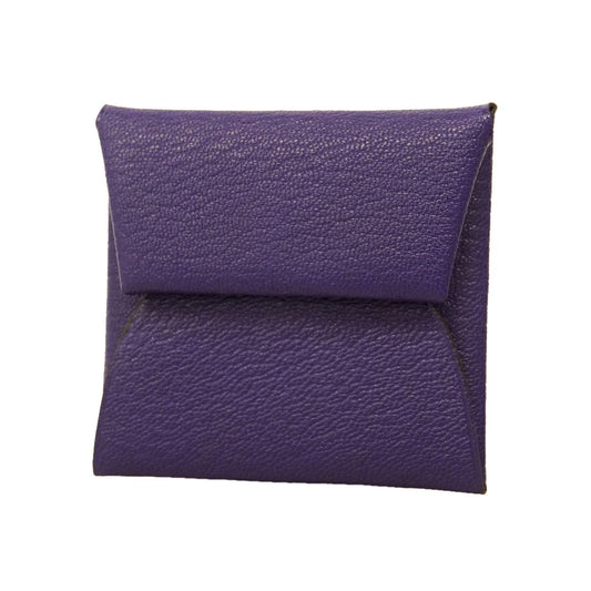 Hermes Coin Purse Bastia Chevre Mysore Purple Silver