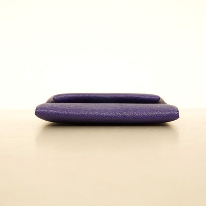 Hermes Coin Purse Bastia Chevre Mysore Purple Silver — view 3