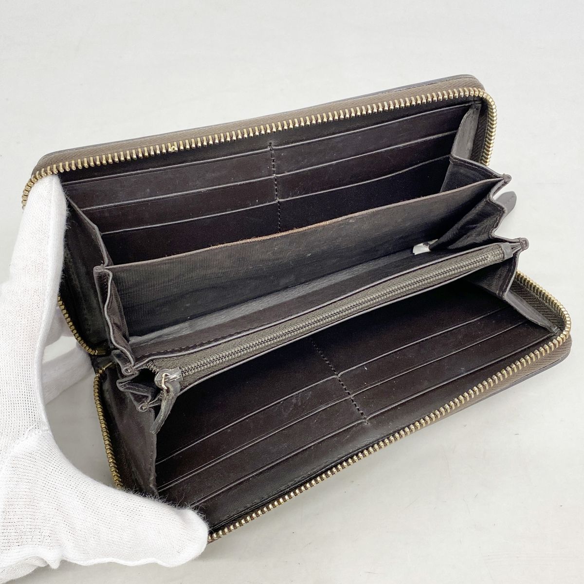 Gucci Wallet GG Canvas Sherry Line Brown Gold — view 3