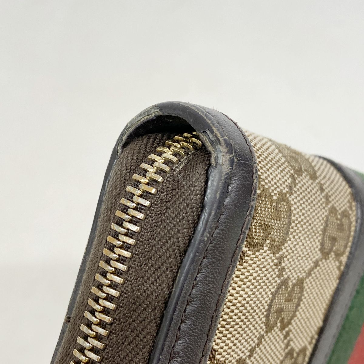 Gucci Wallet GG Canvas Sherry Line Brown Gold — view 5