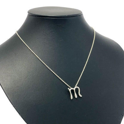 Tiffany & Co Silver Letter Alphabet M Necklace — view 2