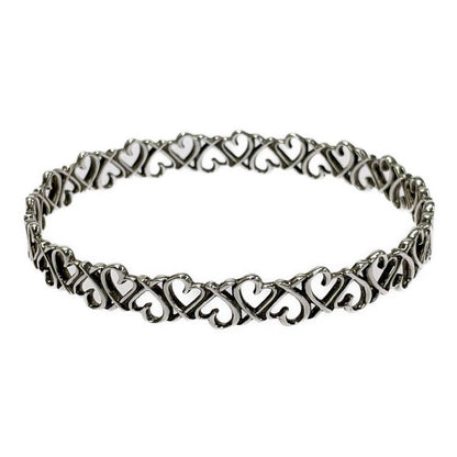 Tiffany & Co Silver Loving Heart Bangle Bracelet — view 4