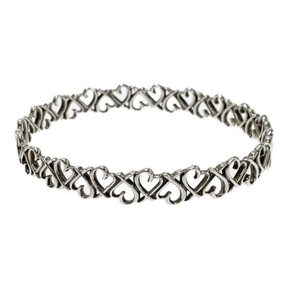 Tiffany & Co Silver Loving Heart Bangle Bracelet — view 3