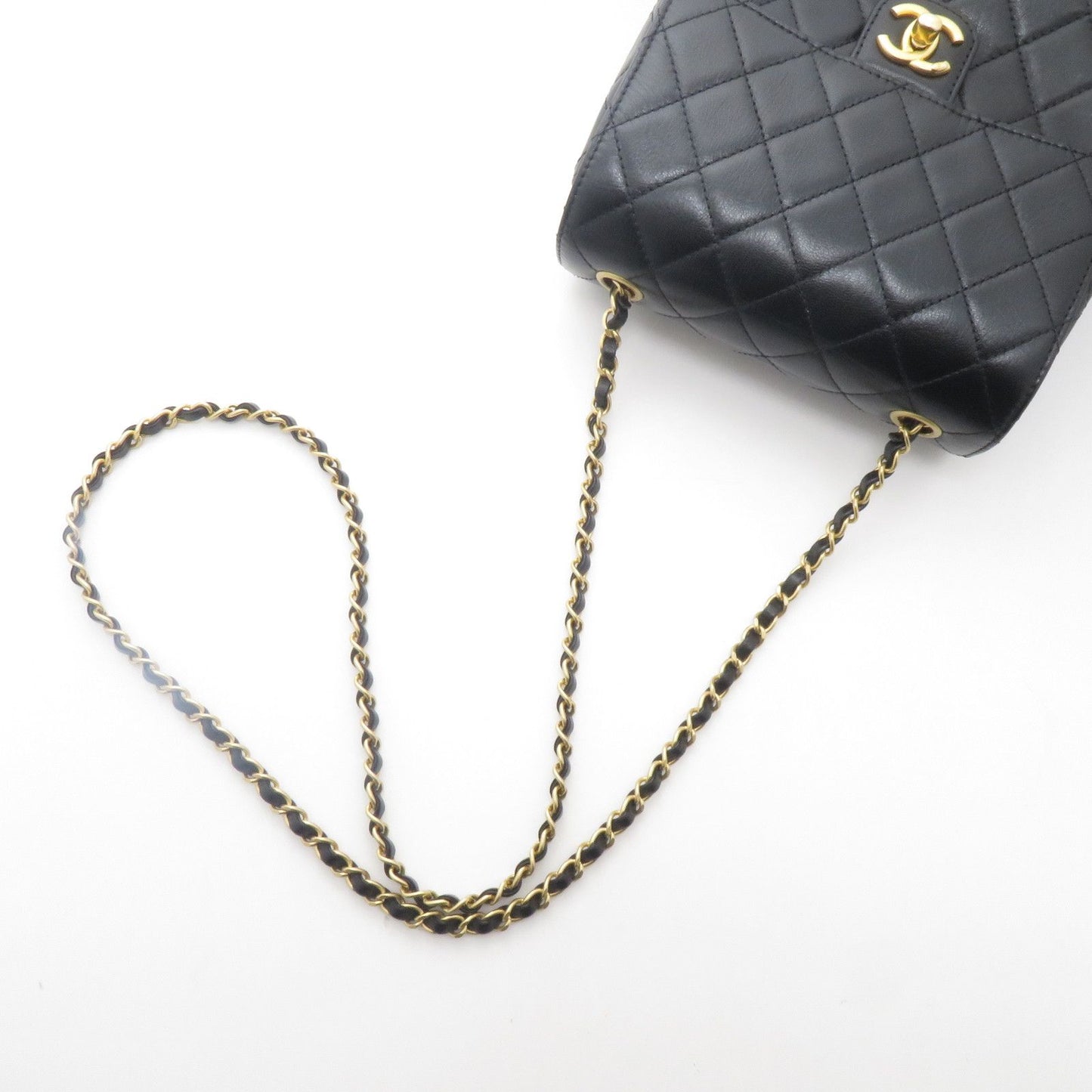 Chanel Quilted Mini Flap Chain Shoulder Black Leather Bag — view 4