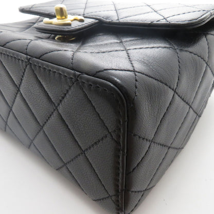 Chanel Quilted Mini Flap Chain Shoulder Black Leather Bag — view 6