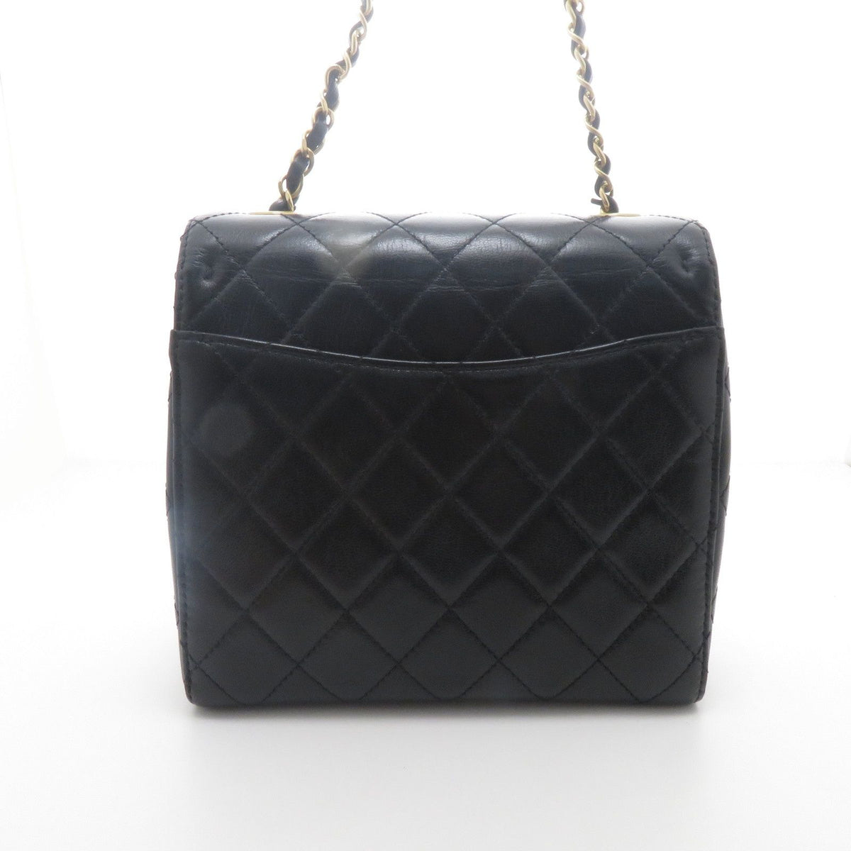 Chanel Quilted Mini Flap Chain Shoulder Black Leather Bag — view 3