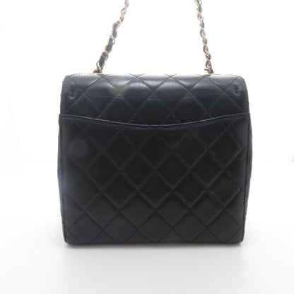 Chanel Quilted Mini Flap Chain Shoulder Black Leather Bag — view 3