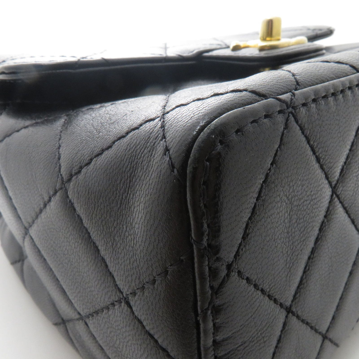 Chanel Quilted Mini Flap Chain Shoulder Black Leather Bag — view 7
