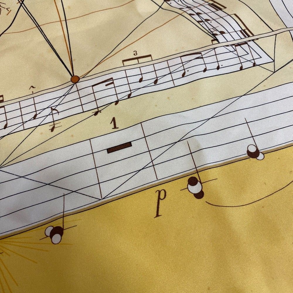 Hermes la Musique Des Spheres Carre 90 Silk Scarf Yellow — view 8