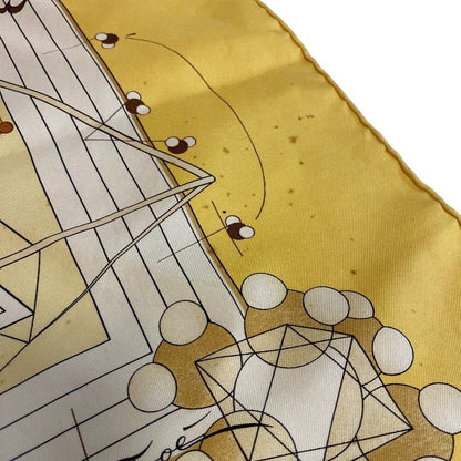 Hermes la Musique Des Spheres Carre 90 Silk Scarf Yellow — view 7