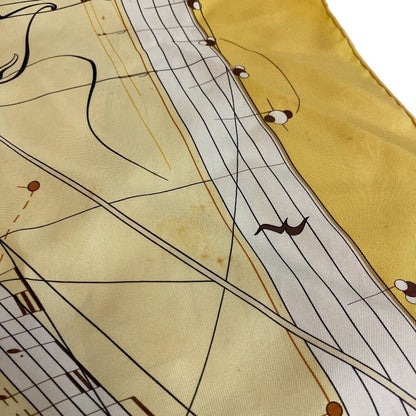 Hermes la Musique Des Spheres Carre 90 Silk Scarf Yellow — view 6
