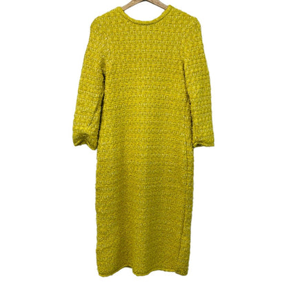 Balenciaga Dress Yellow White Gold Long Sleeve Tweed Glitter — view 2