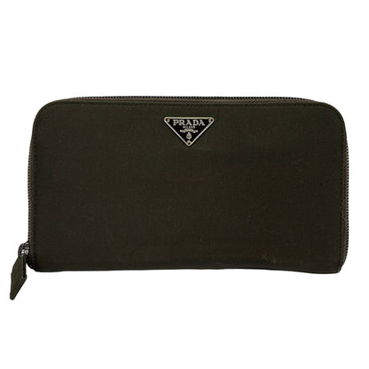 Prada Wallet Dark Khaki Zip Around