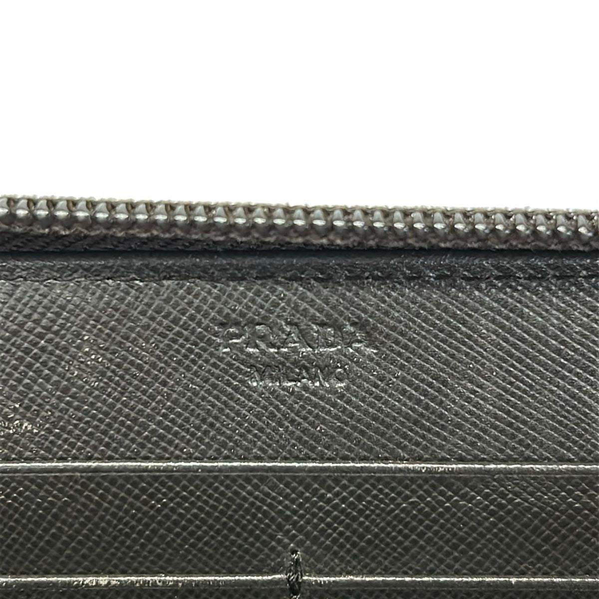 Prada Wallet Dark Khaki Zip Around — view 5