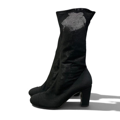 Chanel I1 Mesh Pumps CC Logo Black Heels — view 4